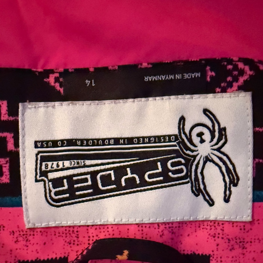 Spyder Pink Black Ski Snowboard Snow Jacket Pants Set - Picture 4 of 9